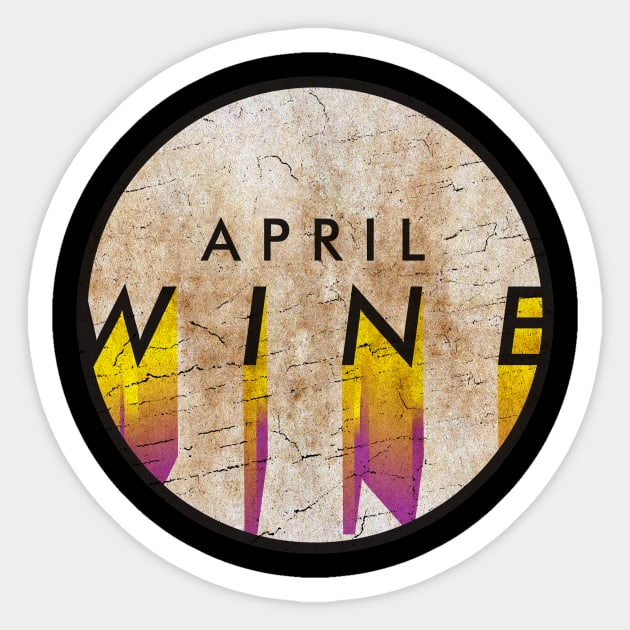 April Wine - VINTAGE YELLOW CIRCLE Sticker by GLOBALARTWORD